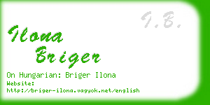 ilona briger business card